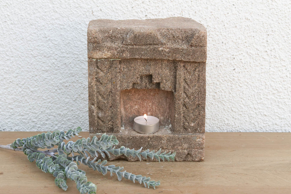 Earthy Gray Stone, Antique Indian Niche (Trade)