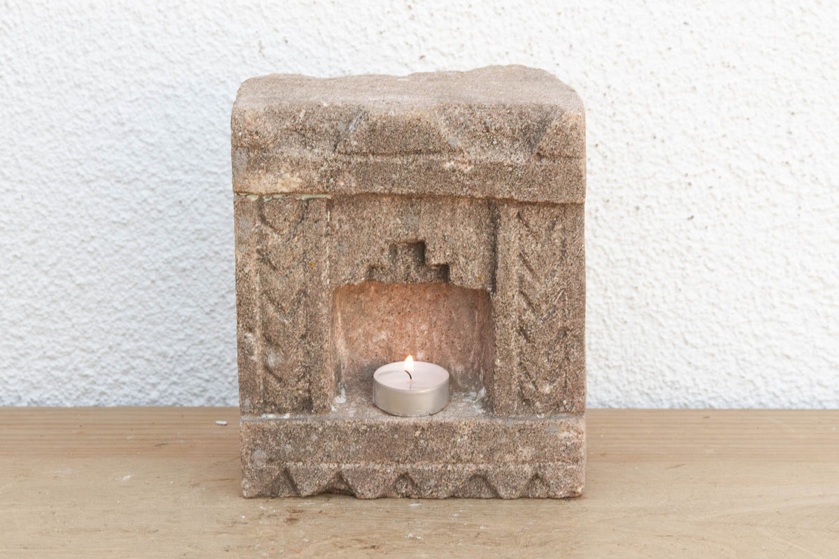 Earthy Gray Stone, Antique Indian Niche (Trade)