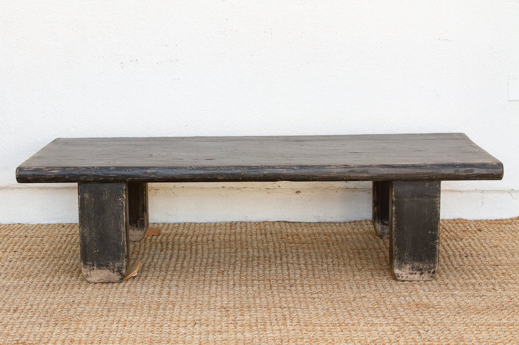 Reconstructed Distressed Black Coffee Table