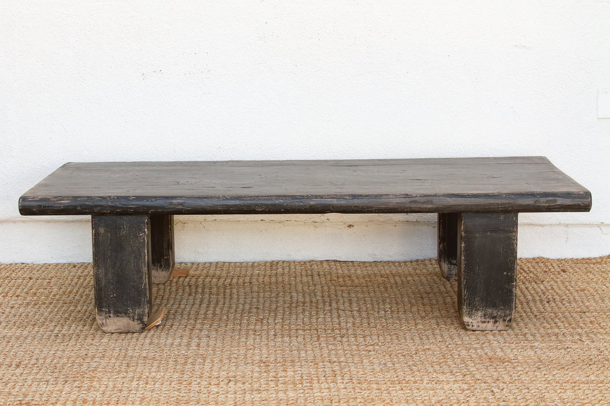 Reconstructed Distressed Black Coffee Table