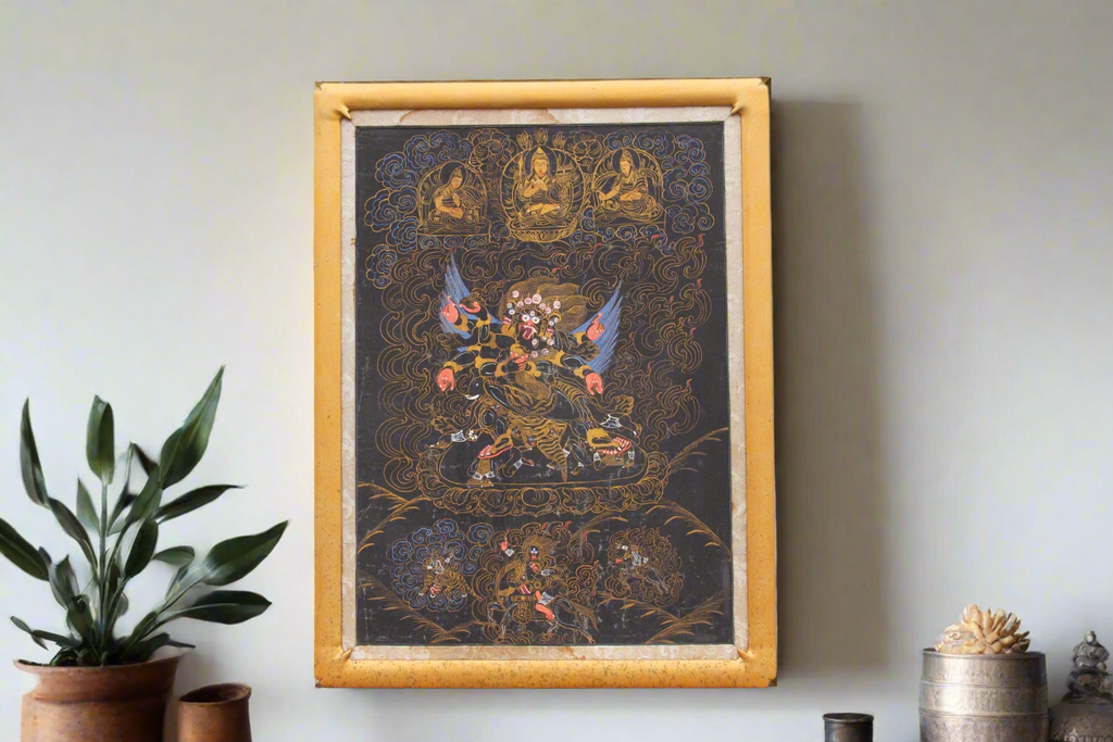 Framed Tibetan Buddhist Thang Ka