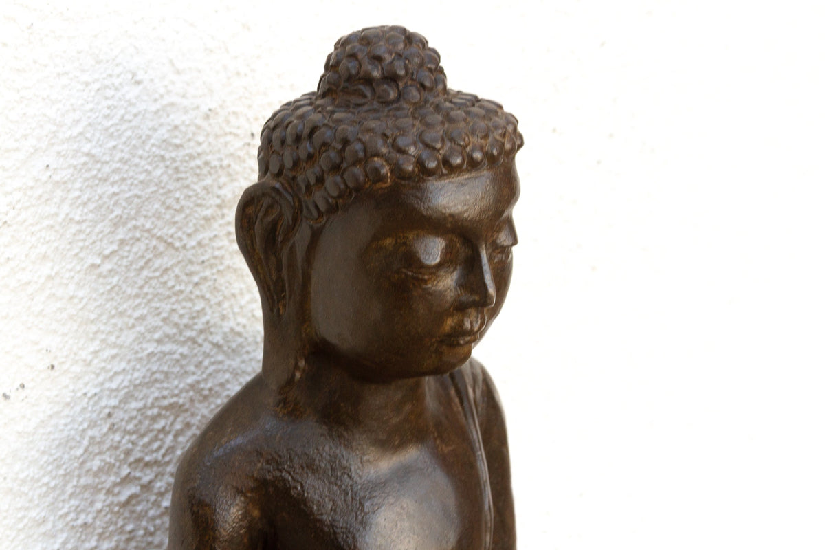 Black Stone Buddha Seated in Meditation