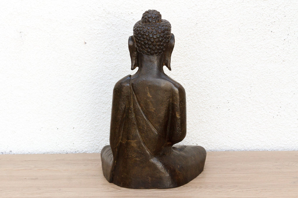 Black Stone Buddha Seated in Meditation