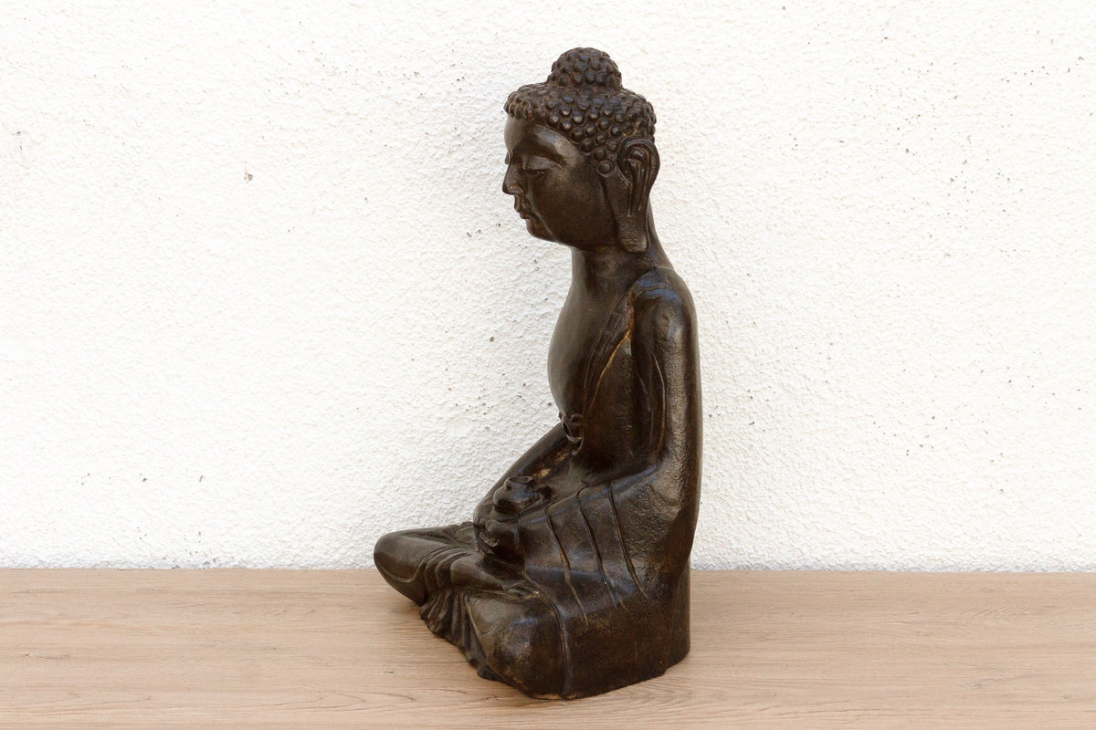 Black Stone Buddha Seated in Meditation