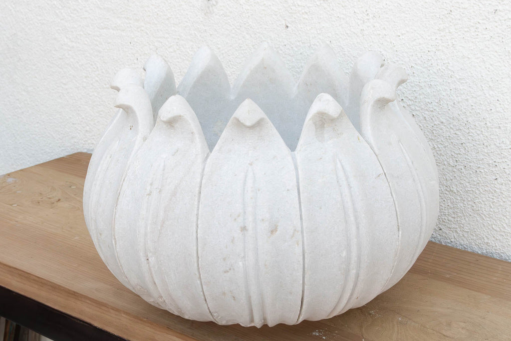 18" DM Monumental Lotus Flower Marble Planter (Trade)