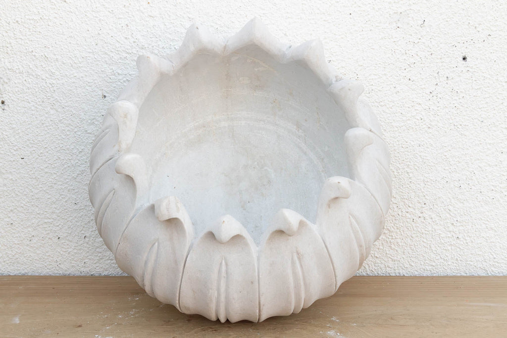 18" DM Monumental Lotus Flower Marble Planter (Trade)