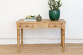 British Colonial Bleached Wood Desk with Floral Inlay