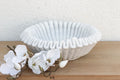15" Carved Marble Fluted Bowl (Trade)