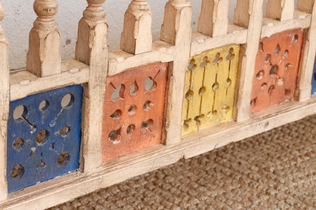 Colorful Indo-French Balcony Railing Console Table