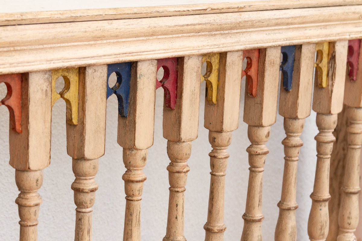 Colorful Indo-French Balcony Railing Console Table