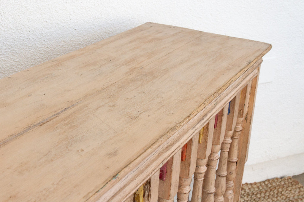 Colorful Indo-French Balcony Railing Console Table