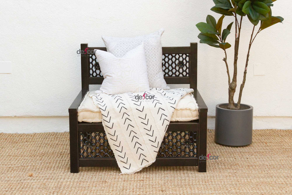 Moroccan Carved Jali Club Chair