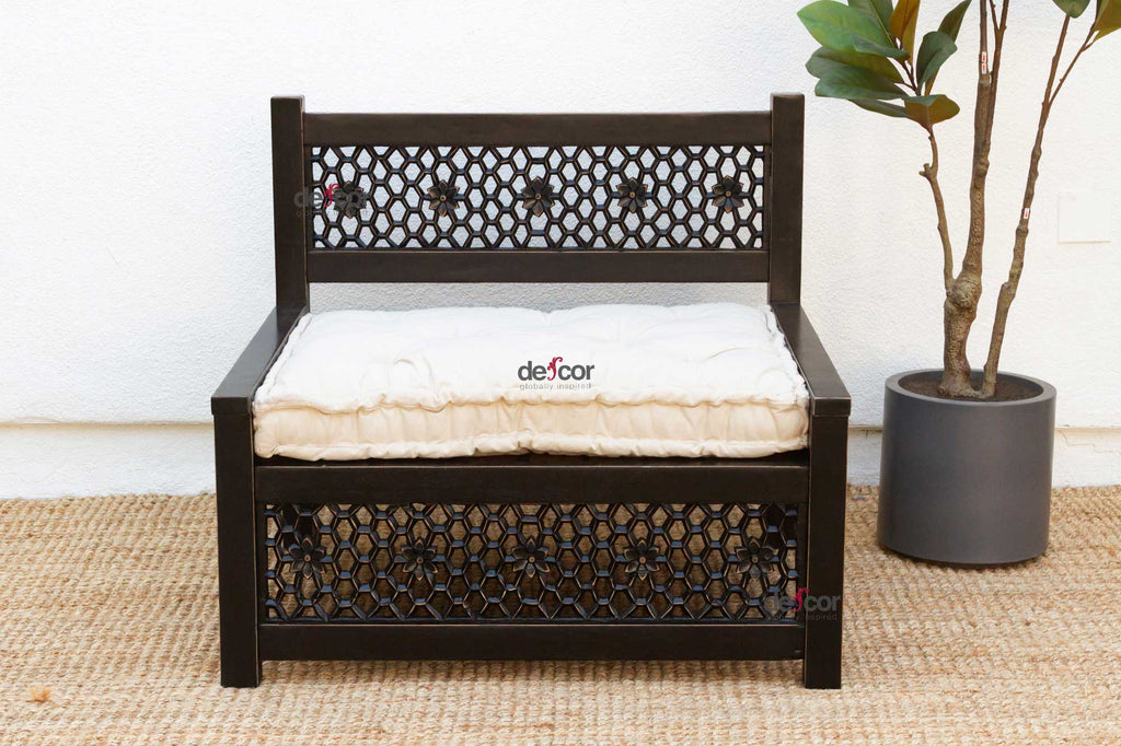 Moroccan Carved Jali Club Chair
