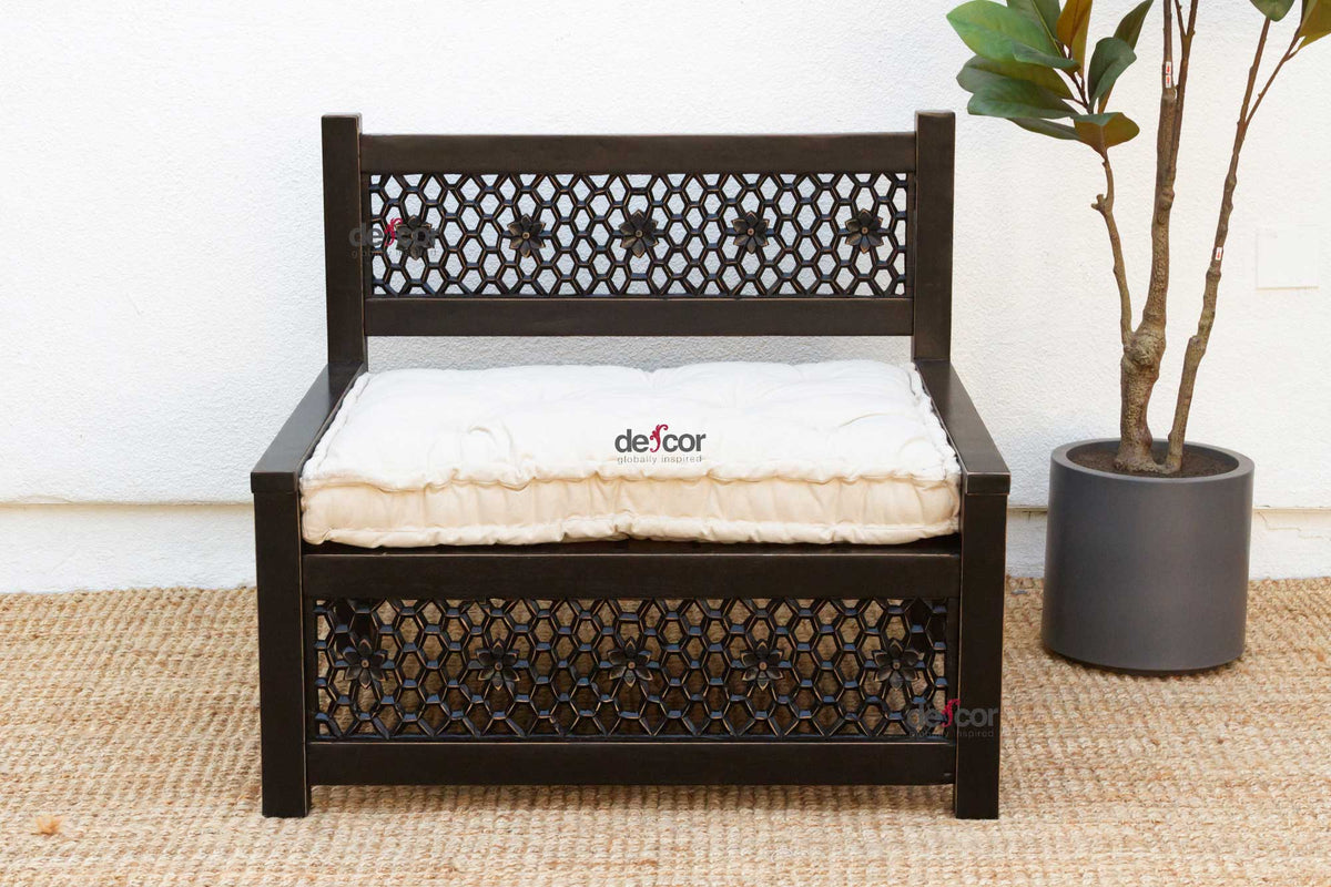 Moroccan Carved Jali Club Chair