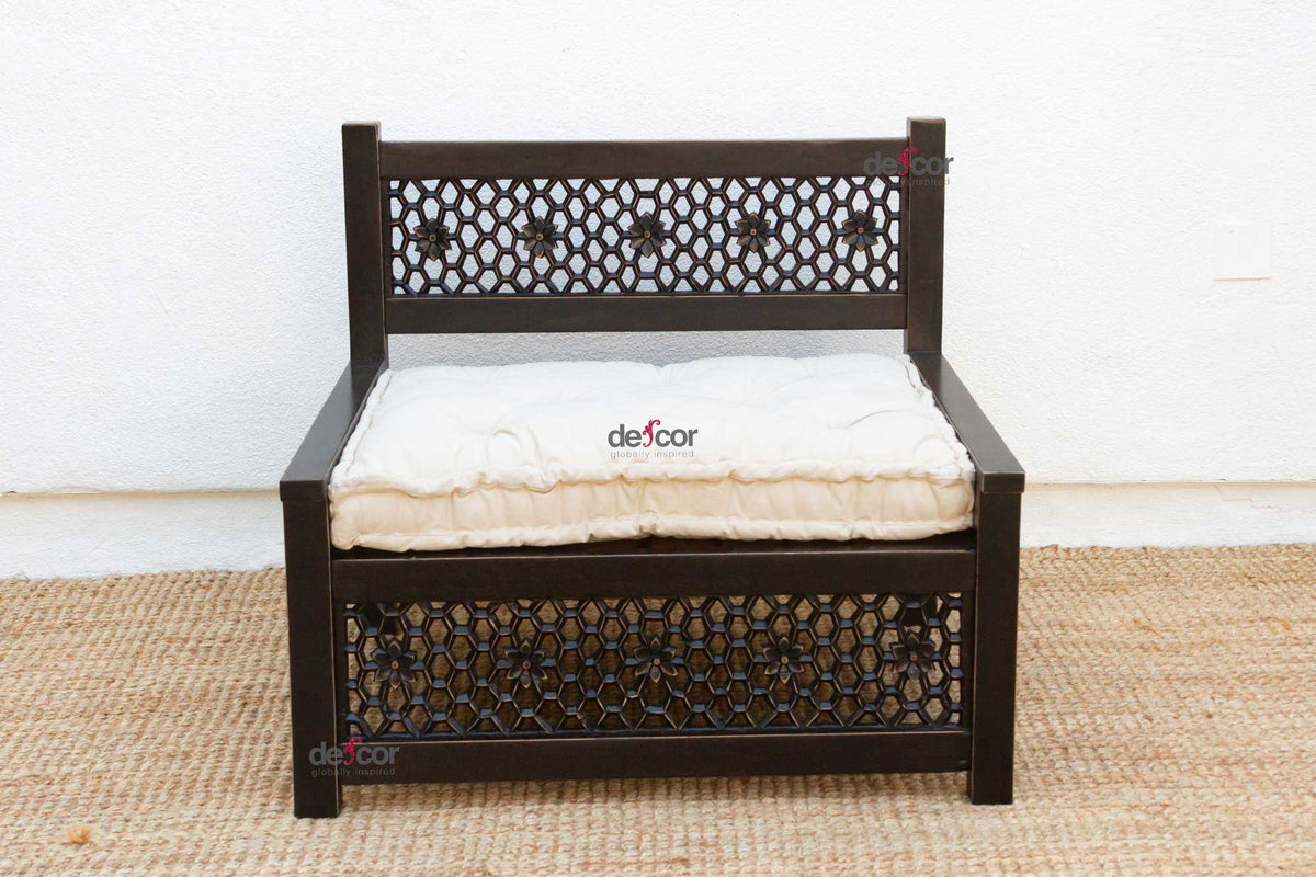 Moroccan Carved Jali Club Chair