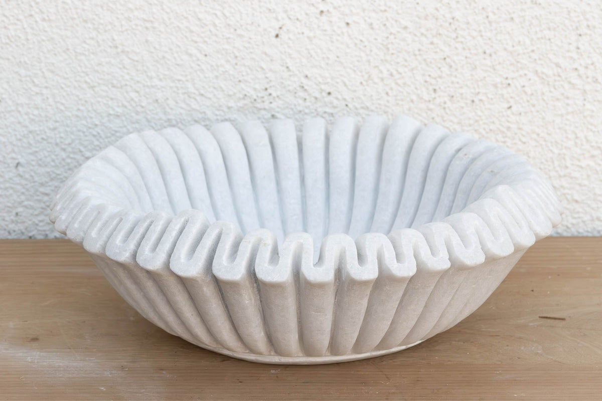 Grand Fluted Marble Catch-All (Trade)