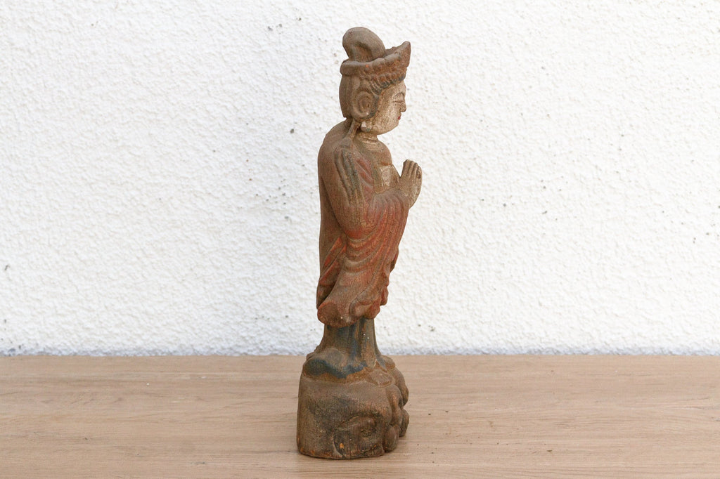 Small Serene Carved Praying Buddha