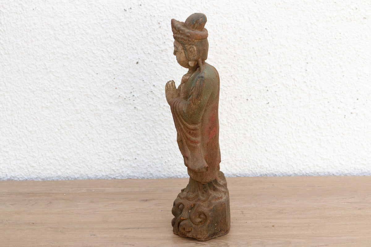 Small Serene Carved Praying Buddha