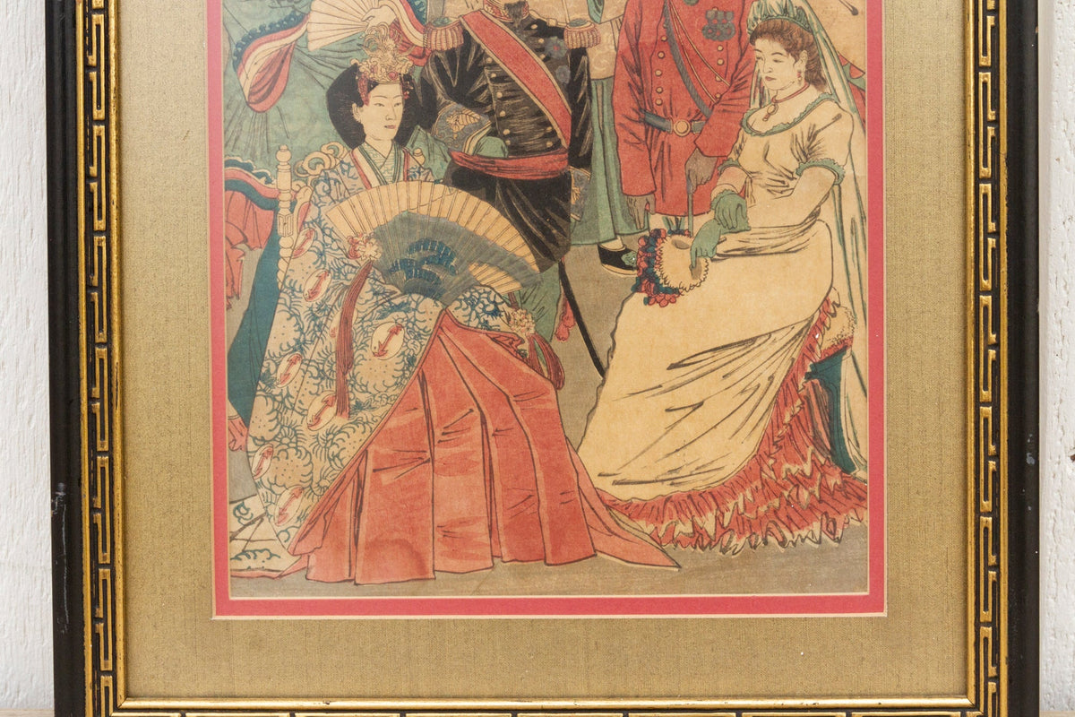 Qing Dynasty Framed Chinese Print