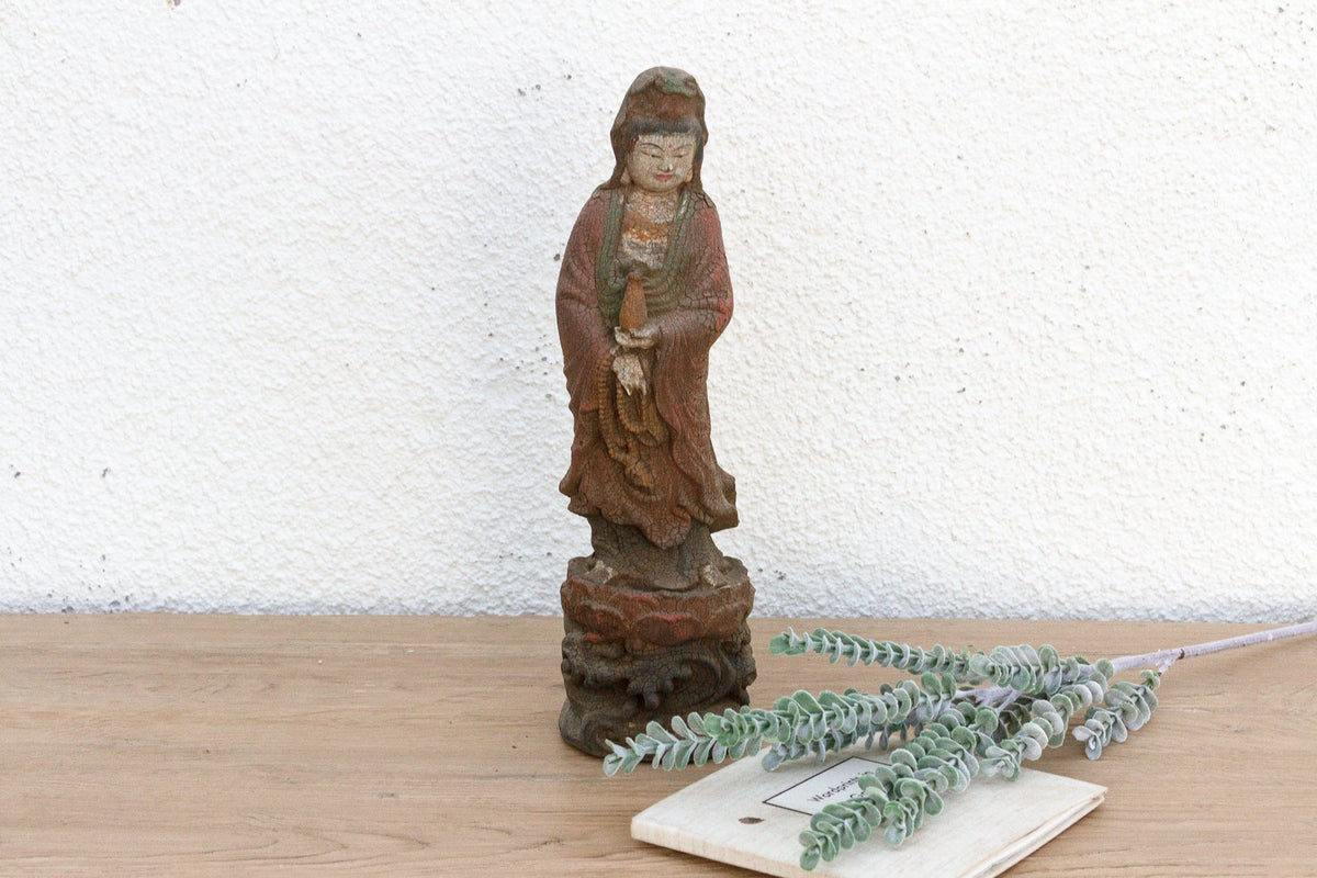 Small Asian Carved Guan Yin Figure