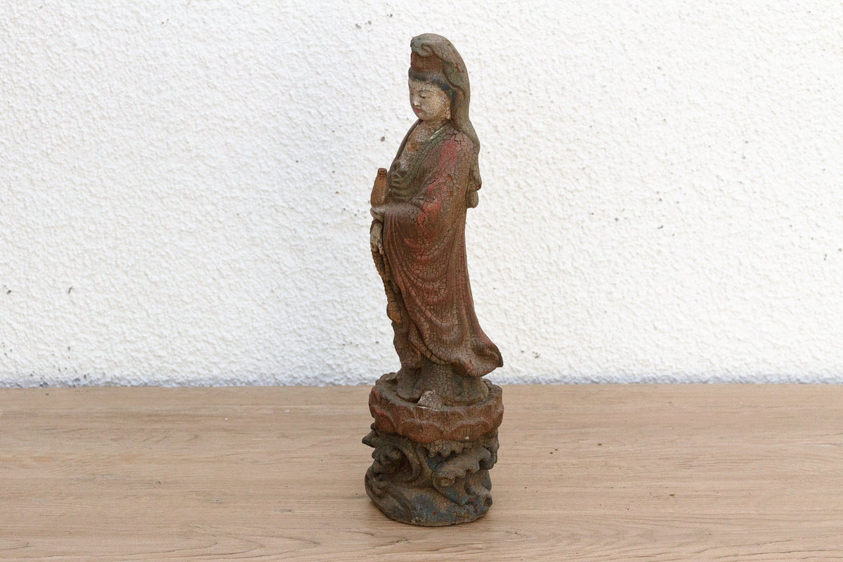 Small Asian Carved Guan Yin Figure