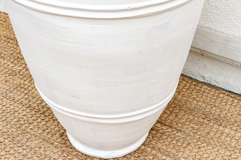 Tall Mediterranean Style White Terracotta Planter (Trade)