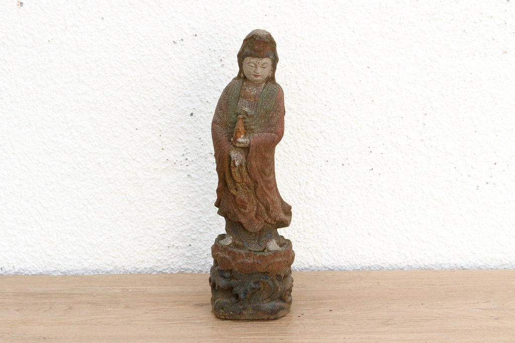 Expertly Hand-Carved Guan Yin Figure