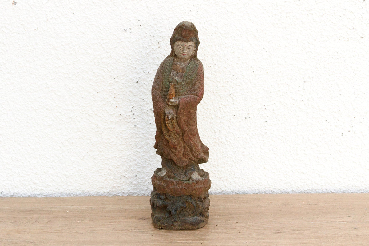 Expertly Hand-Carved Guan Yin Figure