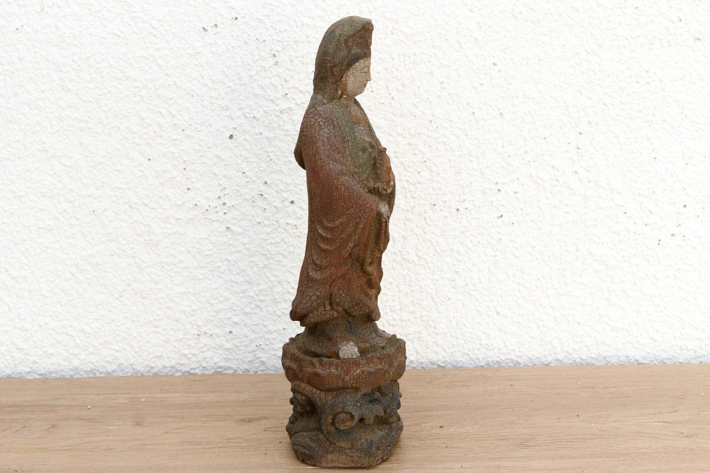 Expertly Hand-Carved Guan Yin Figure