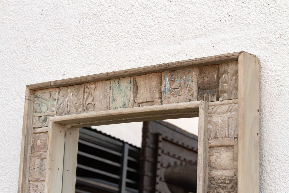 Rustic Abstract Carved Wall Mirror (Trade)