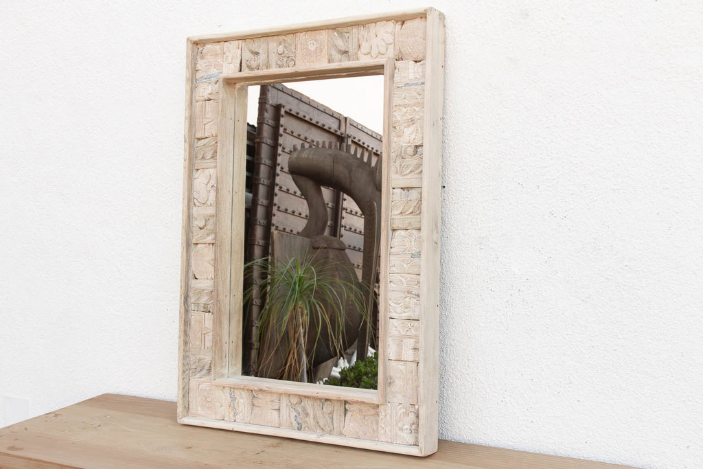 Rust Modern Farmhouse Carved Mirror