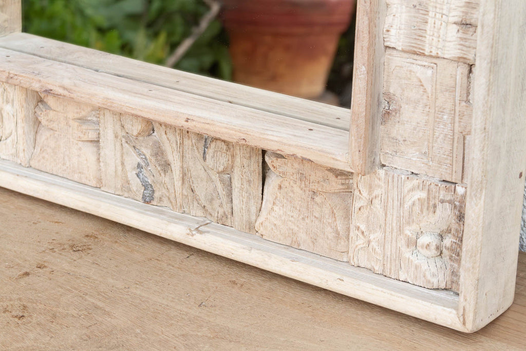 Rust Modern Farmhouse Carved Mirror