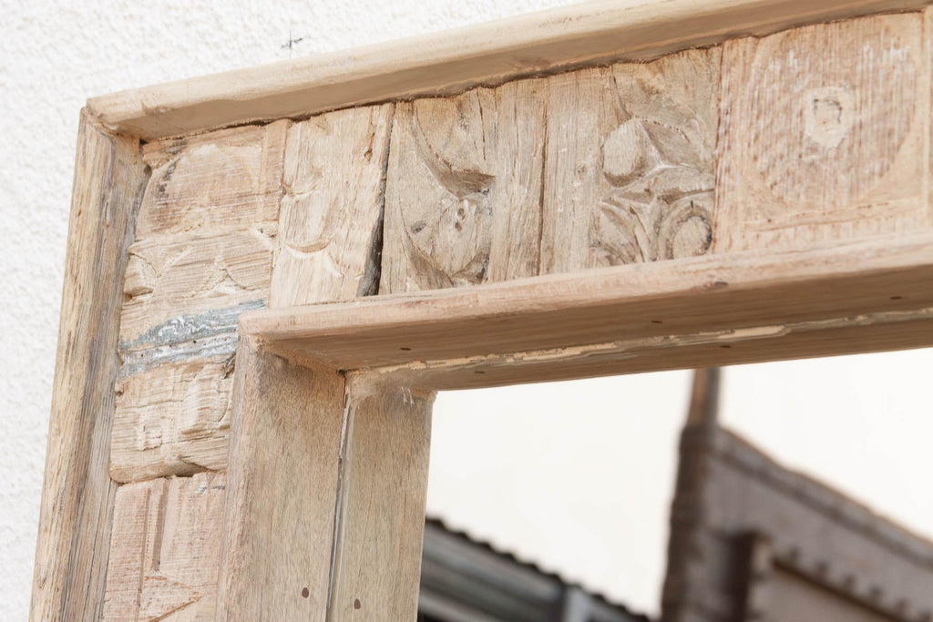 Rust Modern Farmhouse Carved Mirror