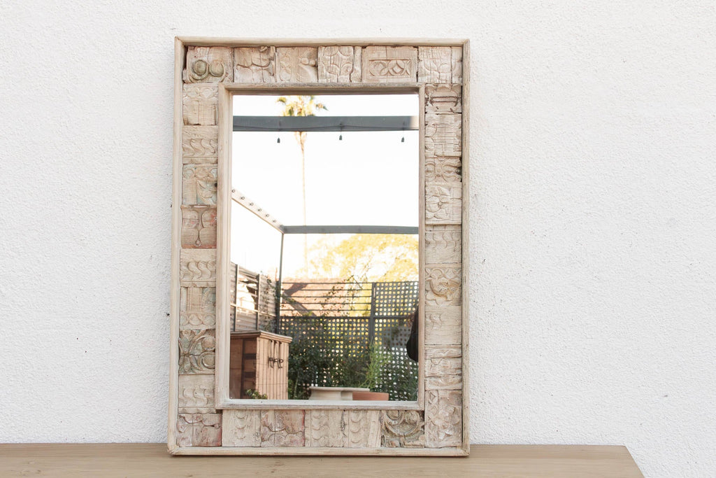 34" Reclaimed Carved Patch Work Mirror (Trade)