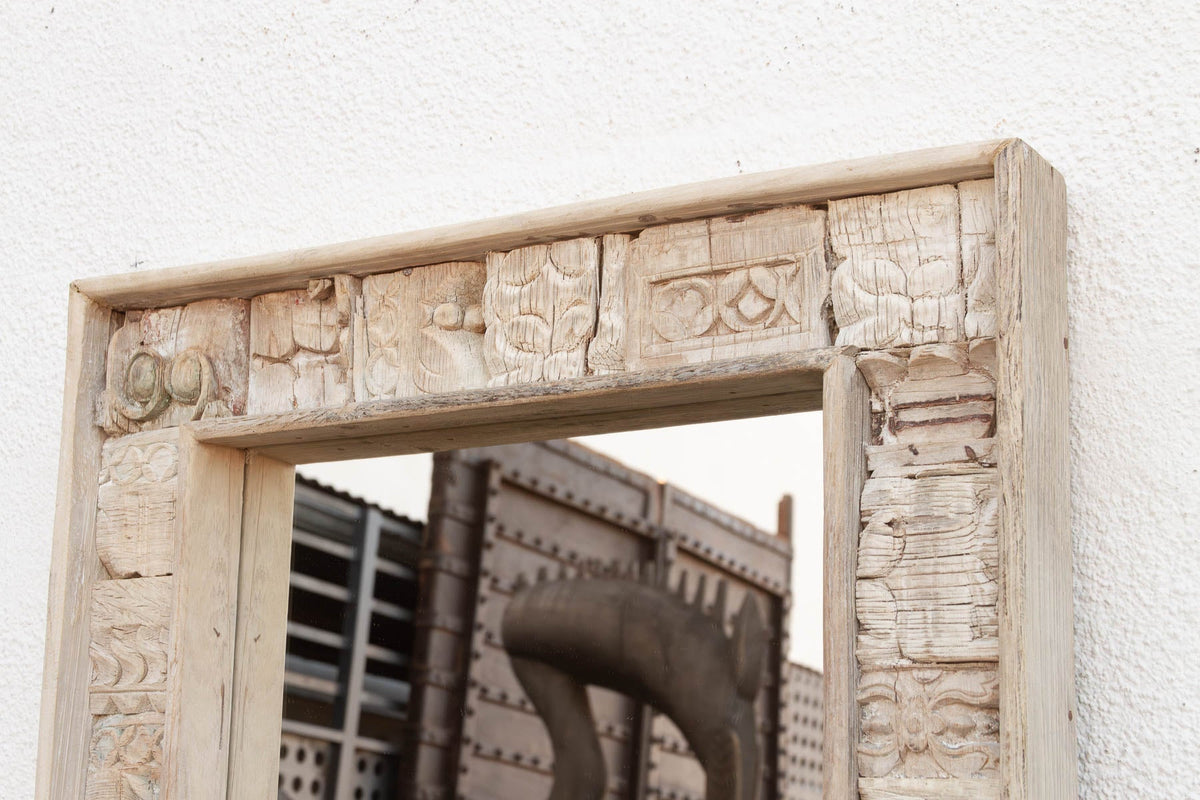 34" Reclaimed Carved Patch Work Mirror (Trade)