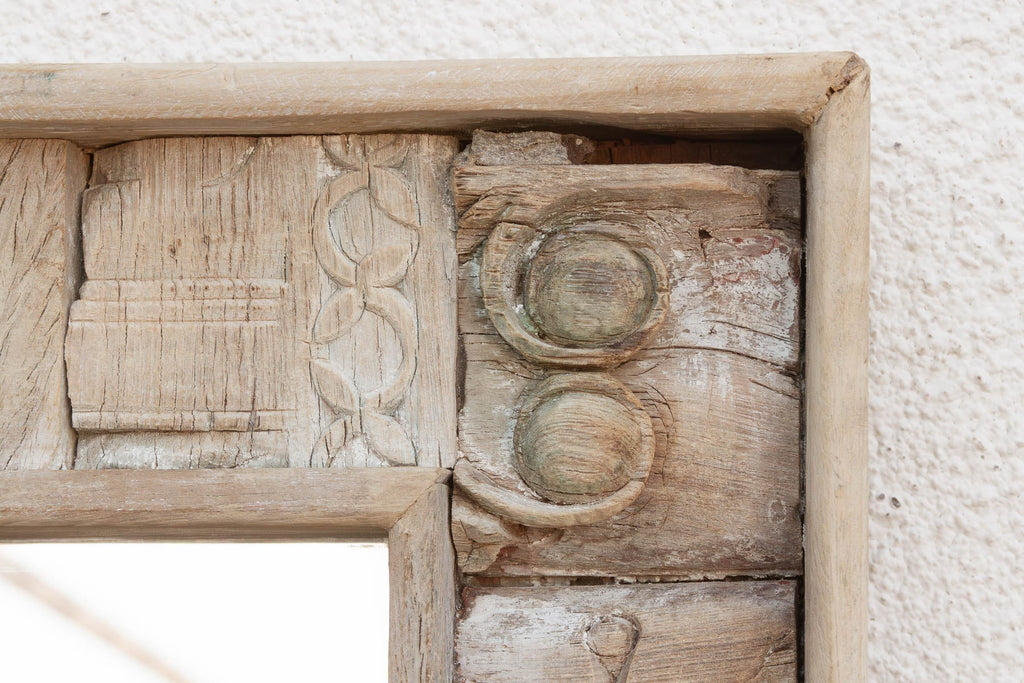 34" Reclaimed Carved Patch Work Mirror (Trade)