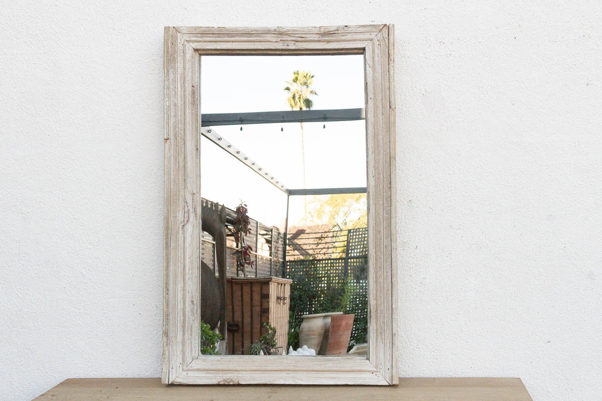 42" Long Antique Sun Bleached Teak Mirror (Trade)