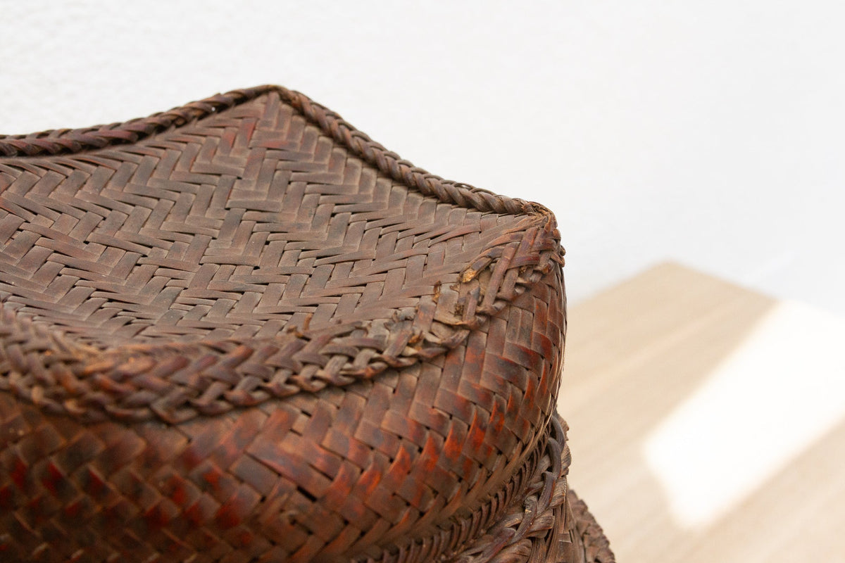 Tall Handwoven Antique Ifugao Rice Basket
