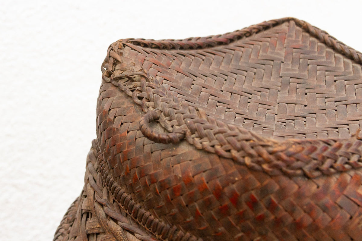 Tall Handwoven Antique Ifugao Rice Basket