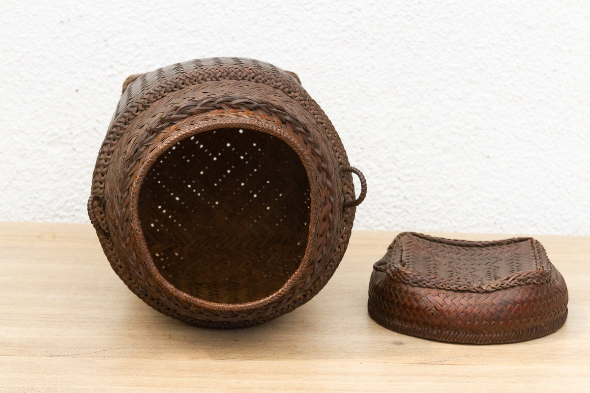 Tall Handwoven Antique Ifugao Rice Basket