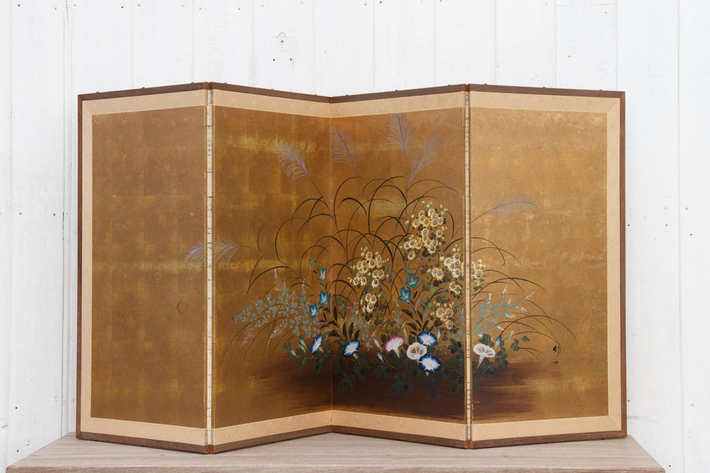 Golden Garden, Antique Japanese Screen