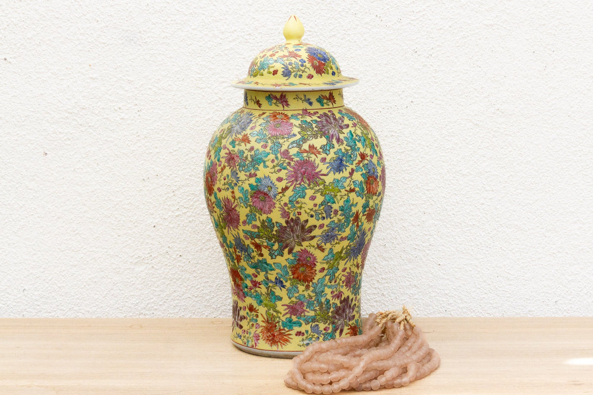 Large Famille Rose Porcelain Ginger Jar