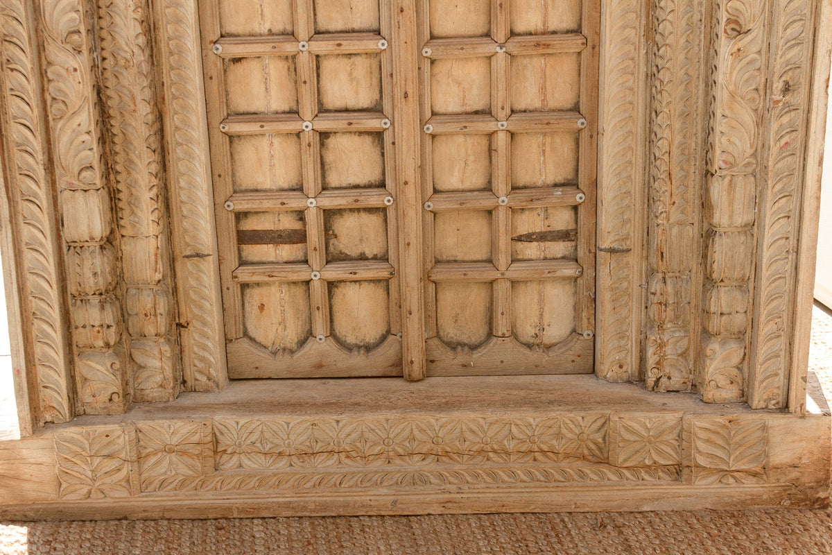 Massive Heavily Carved Antique Thar Desert Entrance Door