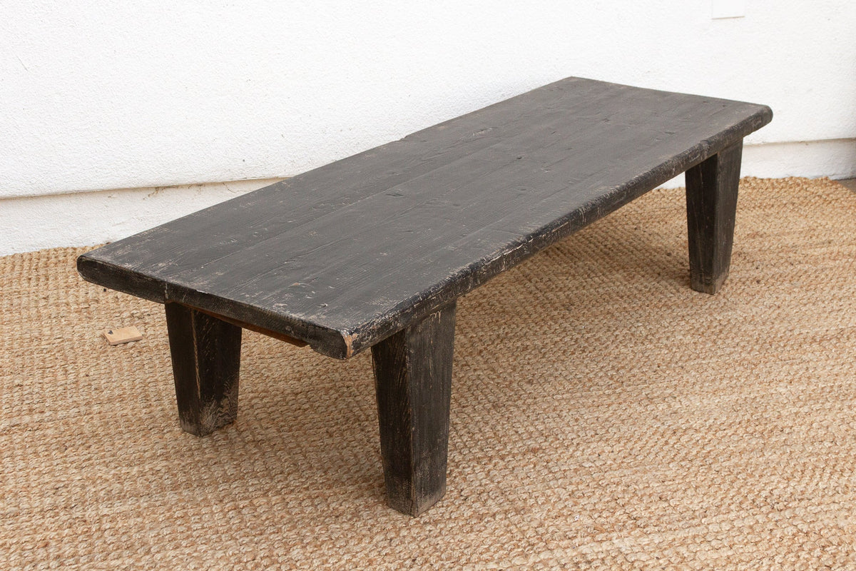 Rustic Midnight Black 72" Long Coffee Table
