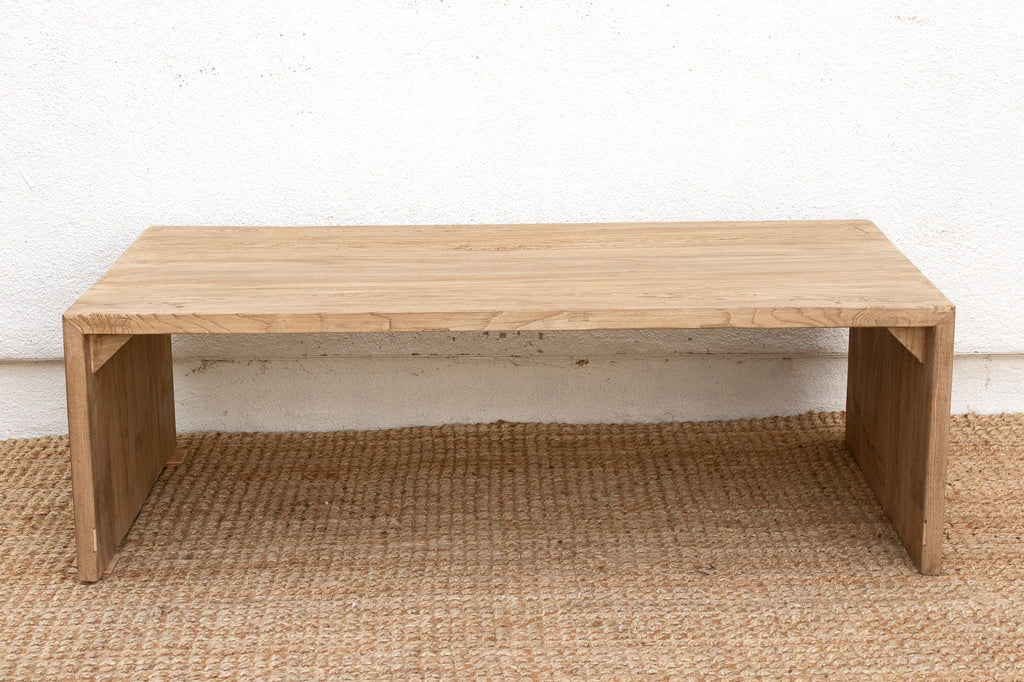Reclaimed Elm Rustic Modern Waterfall Coffee Table