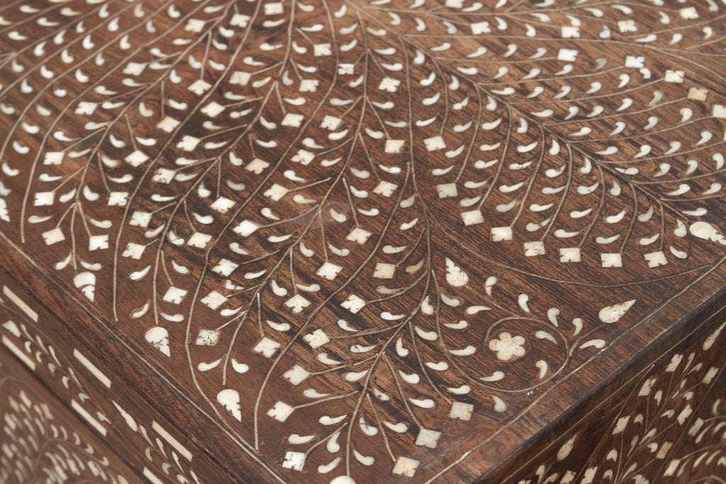Dark Walnut Finish Finely Inlay Small Dresser