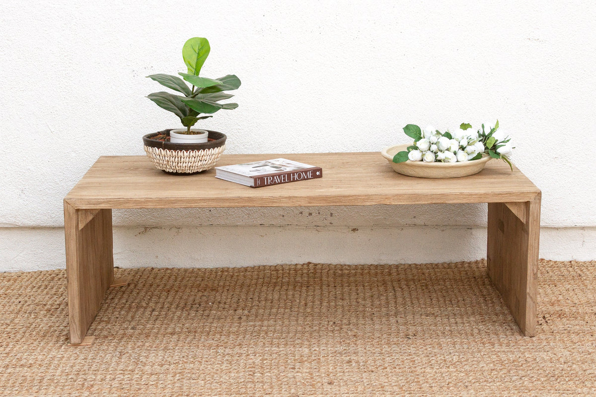 Contemporary Farmhouse Waterfall Coffee Table
