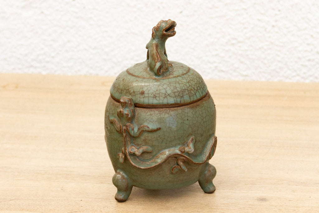 Fine Early 20th Century Guardian Lion Censer Jar