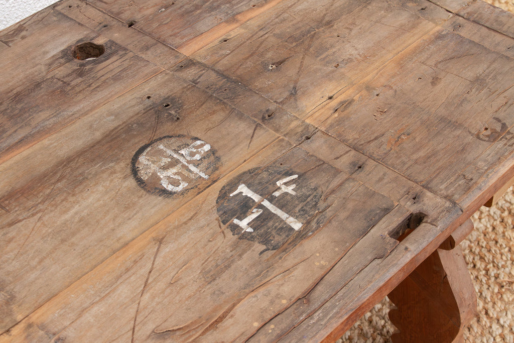 Antique Oxidized Teak South India Coffee Table (Trade)