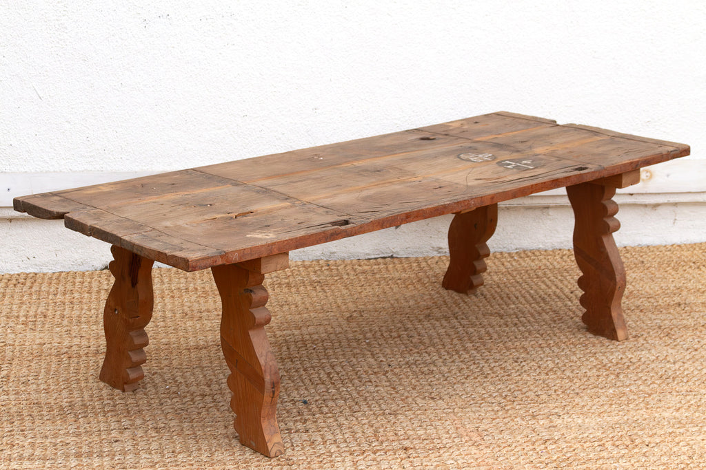 Antique Oxidized Teak South India Coffee Table (Trade)